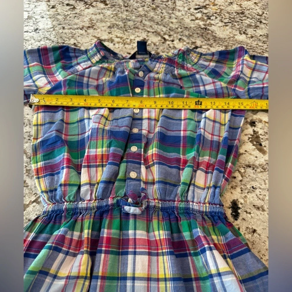 Ralph Lauren‎ Girls Plaid Button-Front Dress in Blue, Green, Red, Yellow